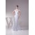 Trumpet/Mermaid High Neck Lace Silk like Satin Fine Netting Wedding Dresses 2030400