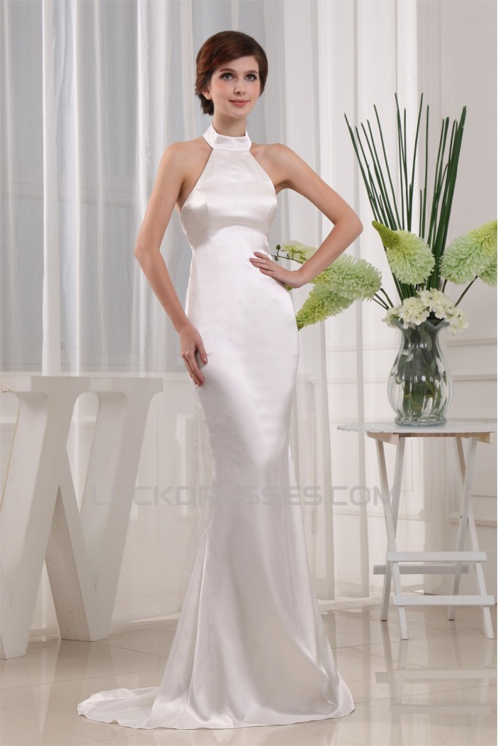 Mermaid/Trumpet Sleeveless Silk like Satin Wedding Dresses 2030404