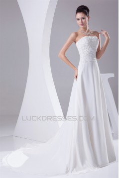 A-Line Sleeveless Strapless Lace Wedding Dresses 2030409