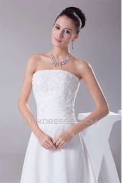 A-Line Sleeveless Strapless Lace Wedding Dresses 2030409
