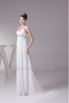 Sleeveless Straps Chiffon Silk like Satin Sweet Wedding Dresses Maternity Wedding Dresses 2030418