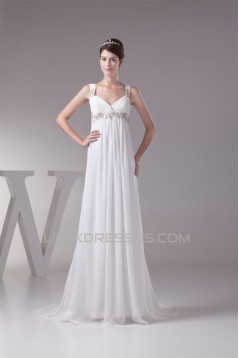 Sleeveless Straps Chiffon Silk like Satin Sweet Wedding Dresses Maternity Wedding Dresses 2030418