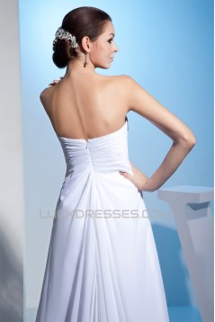 Sheath/Column Sleeveless Sweetheart Chiffon Satin Lace Wedding Dresses 2030430