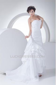 Sleeveless Sweetheart Taffeta Netting A-Line Best Wedding Dresses 2030432