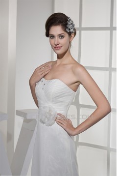 Soft Sweetheart A-Line Satin Organza Sleeveless New Arrival Wedding Dresses 2030434