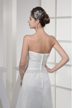 Soft Sweetheart A-Line Satin Organza Sleeveless New Arrival Wedding Dresses 2030434