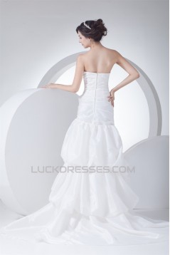 Soft Sweetheart Mermaid/Trumpet Taffeta Netting Reception Wedding Dresses 2030435