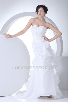 Soft Sweetheart Mermaid/Trumpet Taffeta Netting Reception Wedding Dresses 2030435