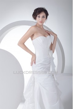 Soft Sweetheart Mermaid/Trumpet Taffeta Netting Reception Wedding Dresses 2030435