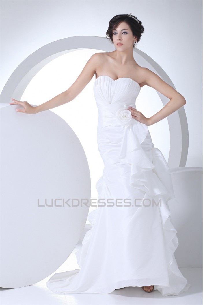 Soft Sweetheart Mermaid/Trumpet Taffeta Netting Reception Wedding Dresses 2030435