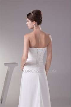 A-Line Strapless Chiffon Silk like Satin New Arrival Wedding Dresses 2030444