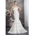 Trumpet/Mermaid Strapless Princess Sleeveless Lace Taffeta Wedding Dresses 2030449