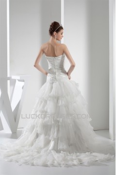 Strapless Satin Lace Organza Wedding Dresses 2030452