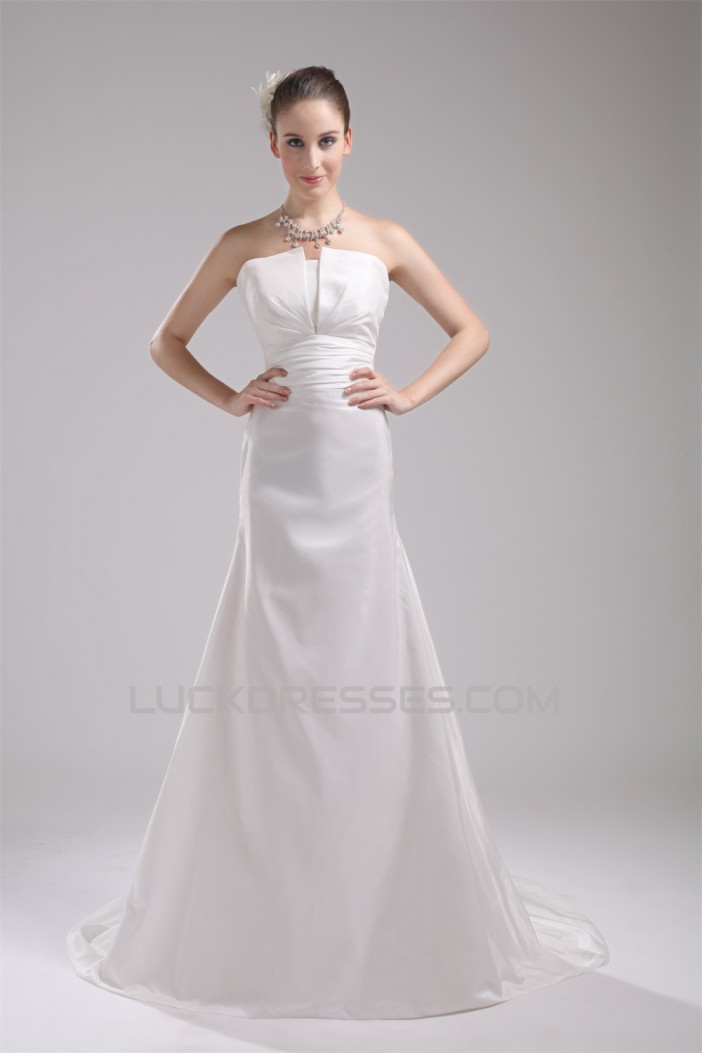 Strapless Sleeveless A-Line Taffeta New Arrival Wedding Dresses 2030459