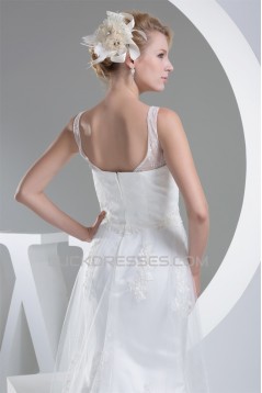 Straps Sleeveless Satin Lace Fine Netting Wedding Dresses 2030465