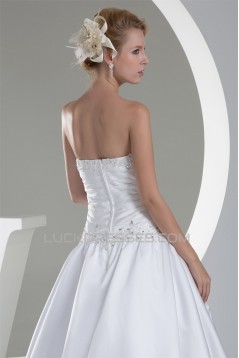 Sweetheart A-Line Sleeveless Satin New Arrival Wedding Dresses 2030472