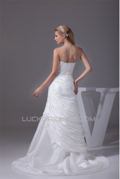 Sweetheart A-Line Sleeveless Taffeta New Arrival Wedding Dresses 2030473