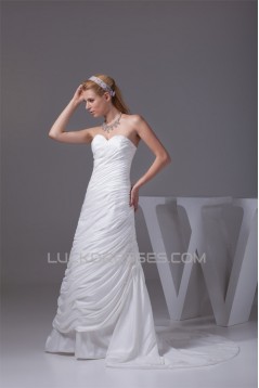 Sweetheart A-Line Sleeveless Taffeta New Arrival Wedding Dresses 2030473