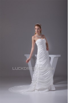 Sweetheart A-Line Sleeveless Taffeta New Arrival Wedding Dresses 2030473