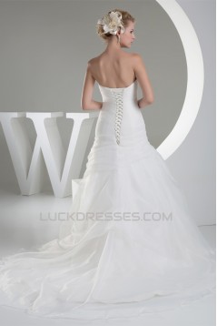 Sweetheart Organza Sleeveless A-Line New Arrival Wedding Dresses 2030480