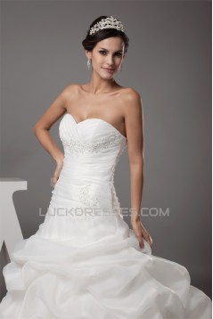 Sweetheart Satin Fine Netting Woth Satin Sweet Wedding Dresses 2030483