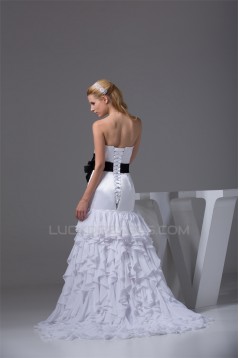 Sweetheart Sheath/Column Sleeveless Chiffon Satin New Arrival Wedding Dresses 2030486