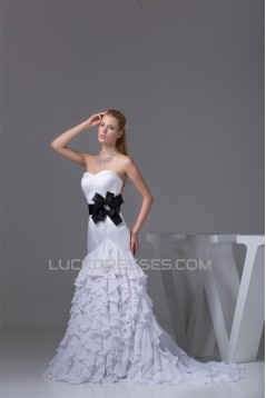 Sweetheart Sheath/Column Sleeveless Chiffon Satin New Arrival Wedding Dresses 2030486