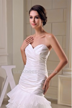 Sweetheart Sleeveless Taffeta Pleated Organza Little White Dresses 2030492