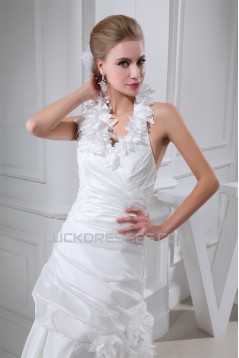Taffeta Netting Sheath/Column Sleeveless Sweet Wedding Dresses 2030496