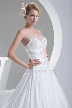 Taffeta Spaghetti Straps A-Line Sleeveless New Arrival Wedding Dresses 2030499