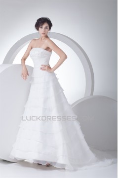 Sleeveless Square Satin Lace Organza Wedding Dresses 2030506