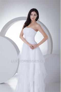 Wonderful A-Line Strapless Satin Organza Sleeveless Wedding Dresses 2030516