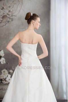 Wonderful A-Line Taffeta Strapless Sleeveless Wedding Dresses 2030518