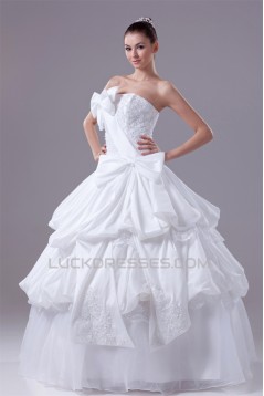 Wonderful Satin Lace Taffeta Strapless Sleeveless Best Wedding Dresses 2030520