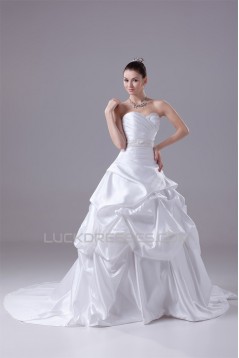 Wonderful Satin Sleeveless A-Line Sweetheart Wedding Dresses 2030521