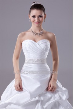 Wonderful Satin Sleeveless A-Line Sweetheart Wedding Dresses 2030521
