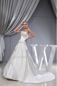 Wonderful Sweetheart Satin A-Line Sleeveless Wedding Dresses 2030526