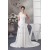 A-Line Chiffon Satin Sleeveless One-Shoulder Most Beautiful Wedding Dresses 2030529