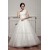 A-Line Satin Fine Netting Sleeveless Portrait Lace Wedding Dresses 2030535