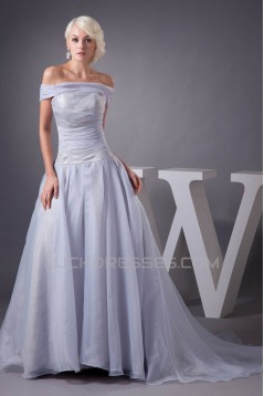 A-Line Sleeveless Off-the-Shoulder Most Beautiful Wedding Dresses 2030539
