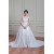 A-Line Sleeveless Off-the-Shoulder Satin Organza Lace Wedding Dresses 2030540