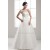 A-Line Sleeveless Strapless Satin Fine Netting Beaded Wedding Dresses 2030550