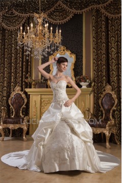 Ball Gown Sleeveless Sweetheart Satin New Arrival Wedding Dresses 2030553