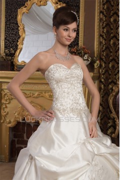 Ball Gown Sleeveless Sweetheart Satin New Arrival Wedding Dresses 2030553