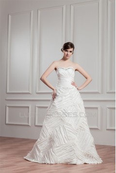 A-Line Sweetheart Sleeveless Taffeta New Arrival Wedding Dresses 2030565