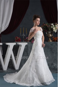 Amazing A-Line Satin Lace Straps Wedding Dresses 2030569