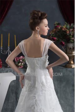 Amazing A-Line Satin Lace Straps Wedding Dresses 2030569