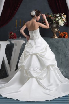 Amazing A-Line Satin Taffeta Sweetheart Sleeveless Wedding Dresses 2030570