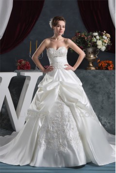 Amazing A-Line Satin Taffeta Sweetheart Sleeveless Wedding Dresses 2030570