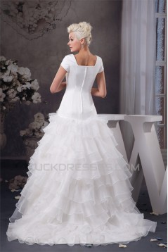 Amazing Satin Princess Sleeveless Portrait Wedding Dresses 2030576